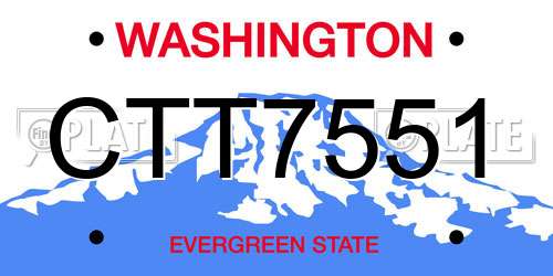 CTT7551 Washington License Plate