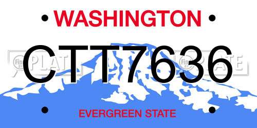 CTT7636 Washington License Plate