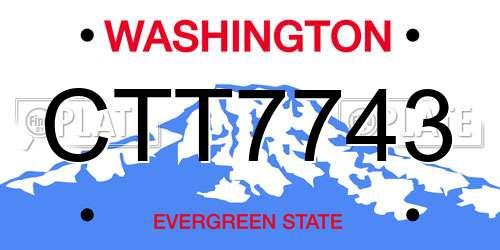 CTT7743 Washington License Plate