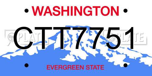 CTT7751 Washington License Plate