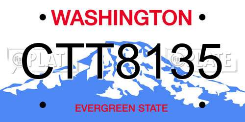 CTT8135 Washington License Plate