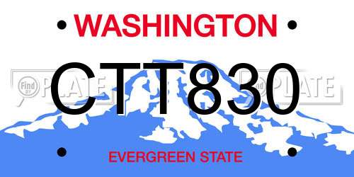 CTT830 Washington License Plate
