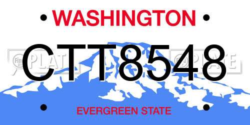 CTT8548 Washington License Plate
