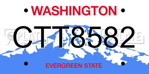 CTT8582 Washington License Plate