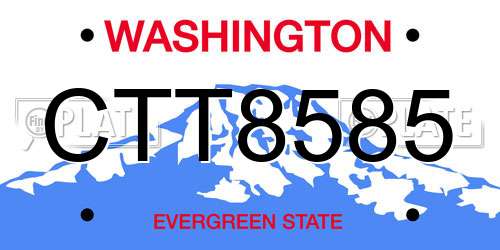 CTT8585 Washington License Plate
