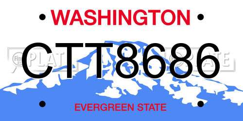 CTT8686 Washington License Plate