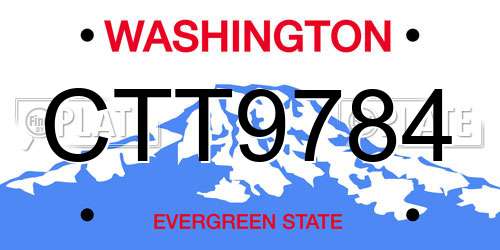 CTT9784 Washington License Plate