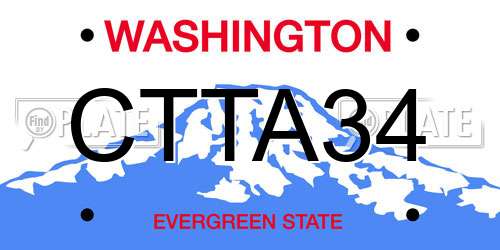 CTTA34 Washington License Plate