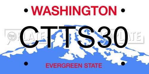CTTS30 Washington License Plate