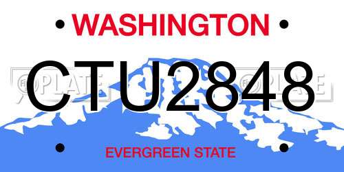 CTU2848 Washington License Plate