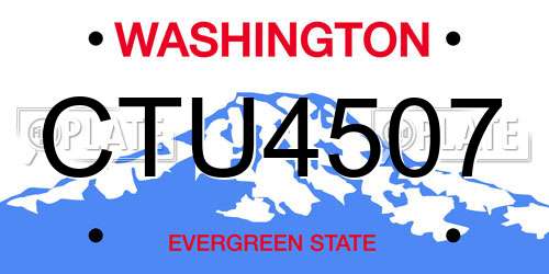 CTU4507 Washington License Plate