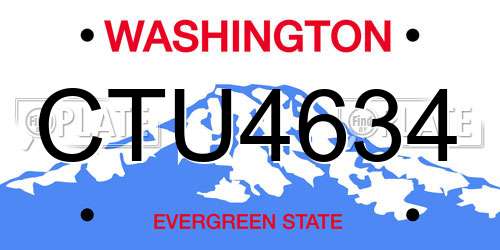 CTU4634 Washington License Plate