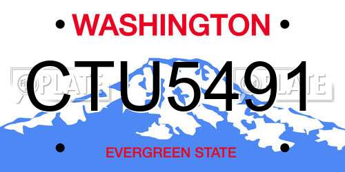 CTU5491 Washington License Plate