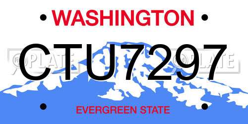 CTU7297 Washington License Plate
