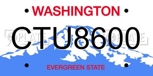 CTU8600 Washington License Plate