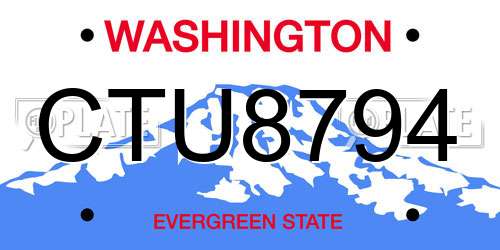 CTU8794 Washington License Plate