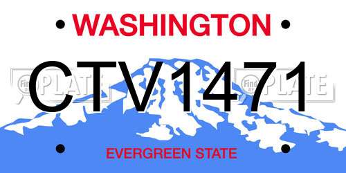 CTV1471 Washington License Plate
