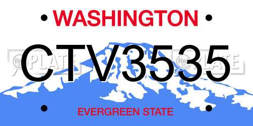 CTV3535 Washington License Plate