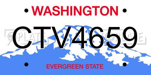CTV4659 Washington License Plate