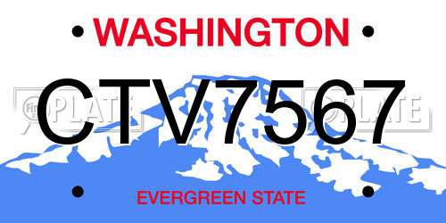 CTV7567 Washington License Plate