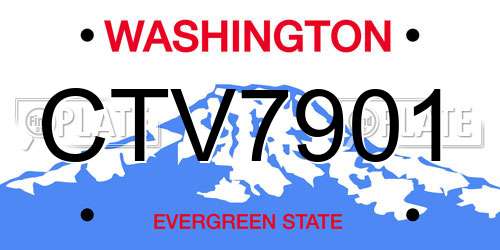 CTV7901 Washington License Plate