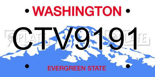 CTV9191 Washington License Plate