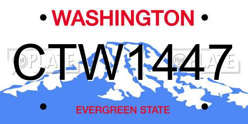 CTW1447 Washington License Plate