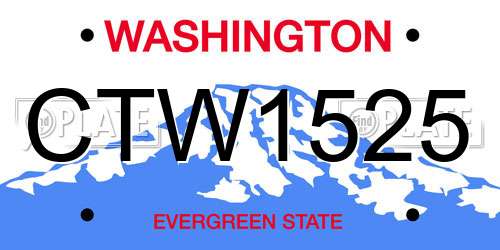 CTW1525 Washington License Plate