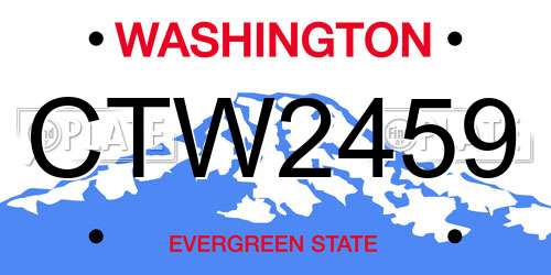 CTW2459 Washington License Plate