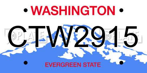 CTW2915 Washington License Plate
