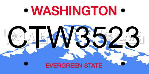 CTW3523 Washington License Plate