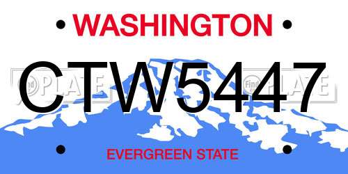 CTW5447 Washington License Plate