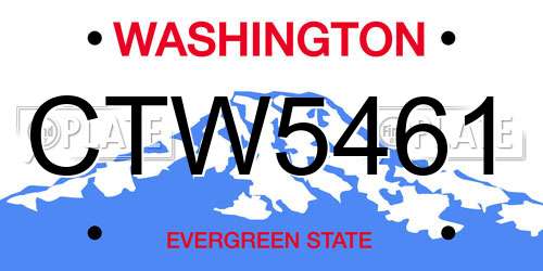 CTW5461 Washington License Plate
