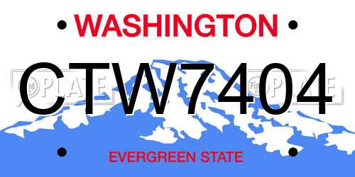 CTW7404 Washington License Plate