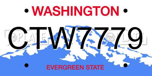 CTW7779 Washington License Plate
