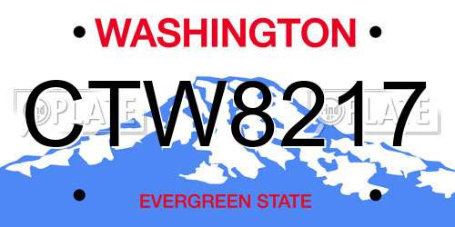 CTW8217 Washington License Plate