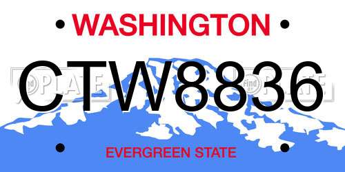 CTW8836 Washington License Plate