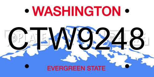 CTW9248 Washington License Plate