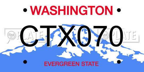 CTX070 Washington License Plate