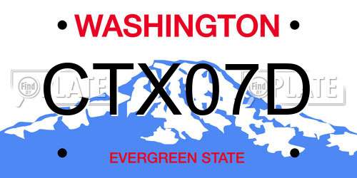 CTX07D Washington License Plate