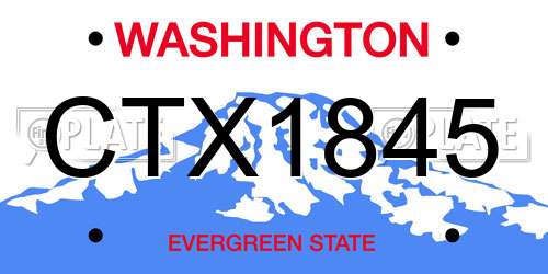 CTX1845 Washington License Plate