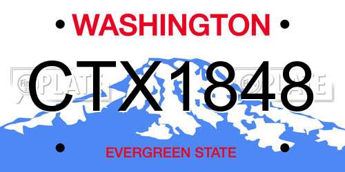 CTX1848 Washington License Plate
