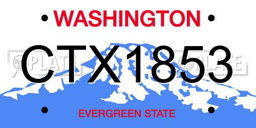 CTX1853 Washington License Plate