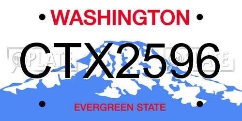 CTX2596 Washington License Plate