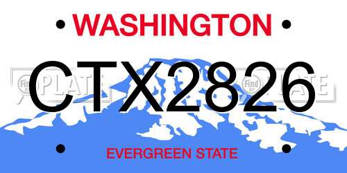 CTX2826 Washington License Plate