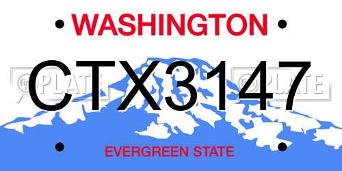 CTX3147 Washington License Plate