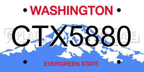 CTX5880 Washington License Plate