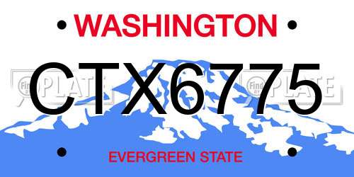 CTX6775 Washington License Plate