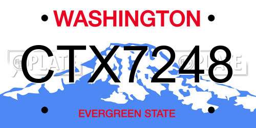 CTX7248 Washington License Plate