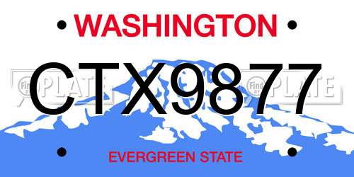 CTX9877 Washington License Plate